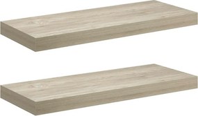 vidaXL Ράφια Τοίχου 2 τεμ. Χρώμα Δρυός 60x23,5x3,8 εκ. MDF