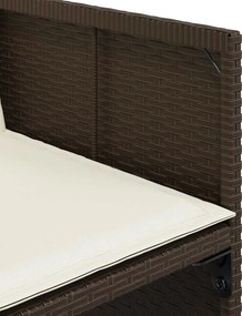 vidaXL Σετ Τραπεζαρίας Κήπου 15 τεμ Καφέ από Συνθ. Ρατάν με Μαξιλάρια