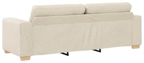 vidaXL Καναπές με μαξιλάρι με μαξιλάρι Μπεζ 220 x 78 x 84 εκ. Λινό
