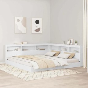 vidaXL Κρεβάτι Βιβλιοθήκης Λευκό 180x200 cm φτιαγμένο από μηχανική ξυλεία