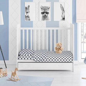 Σεντόνι Βρεφικό Windows 176 White-Dark Blue DimCol Crib 80x110cm 100% Cotton