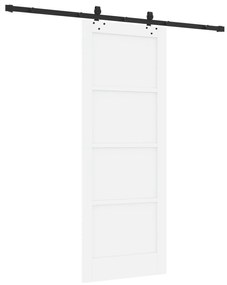 vidaXL Συρόμενη Πόρτα  με Σετ Υλικών Λευκή 78x202 εκ. Μασίφ Ξύλο Πεύκο