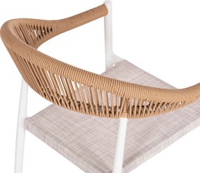 ΠΟΛΥΘΡΟΝΑ BERG HM6284.01 ΑΛΟΥΜΙΝΙΟ &amp; TEXTILENE ΛΕΥΚΟ--P.E.TWISTED RATTAN 55x56x79Υεκ