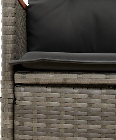 vidaXL Σετ Τραπεζαρίας Κήπου 9 τεμ. Γκρι Συνθ. Ρατάν με Μαξιλάρια