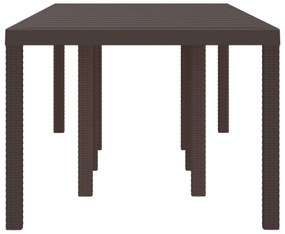 vidaXL Τραπέζι Κήπου Καφέ 250x100x73 cm Πολυ Ράτταν