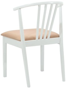 vidaXL Καρέκλα τραπεζαρίας 2 pcs Λευκό και Καφέ Καθαρό Καουτσούκ