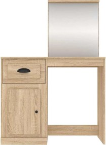 vidaXL Μπουντουάρ με Καθρέφτη Sonoma Δρυς 90x50x132,5 εκ. Επεξ. Ξύλο