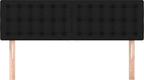 vidaXL Κεφαλάρια Μαύρα 144x5x78/88 εκ. Ύφασμα