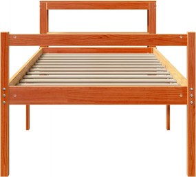 vidaXL Bed Frame Κερί Παλαίωσης 75 x 190 cm Solid Pine Wood, Plywood