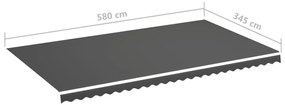 vidaXL Τεντόπανο Ανταλλακτικό Ανθρακί 6 x 3,5 μ.