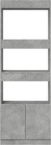 vidaXL Ντουλάπι Γκρι Σκυρ. 63x33x180 εκ. από Επεξεργασμένο Ξύλο
