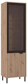 Βιτρίνα Mayenne 1K VS1 Artisan Oak - Μαύρο Μάτ 55x40x195 εκ. 55x40x195 εκ.