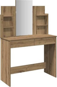 vidaXL Κομοδίνο με καθρέφτη Artisan Oak 96x39x142 cm