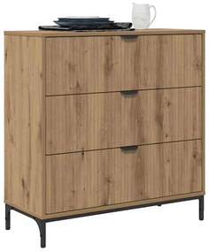 vidaXL Πλαϊνό γραφείο με συρτάρι artisan δρυς 79.5 x 33 x 82 εκ
