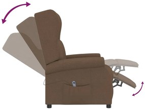 vidaXL Πολυθρόνα Ανακλινόμενη Ηλεκτρική Ανάκλιση Καφέ Υφασμάτινη