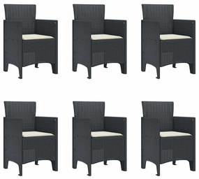 vidaXL Σέτ φαγητού για κήπο 7 pcs Ανθρακί Rattan Polt