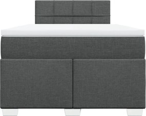 vidaXL Κρεβάτι Boxspring με Στρώμα Σκούρο Γκρι 120x200 εκ. Υφασμάτινο