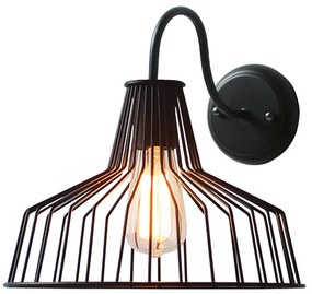 Φωτιστικό Επίτοιχο Aca KS1525W1BK HADES Μαύρο Ματ (Black Mat)