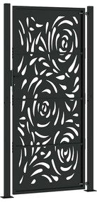 vidaXL Πύλη κήπου Μαύρη 105x205 cm Ατσάλινη φλόγα σχεδιασμού