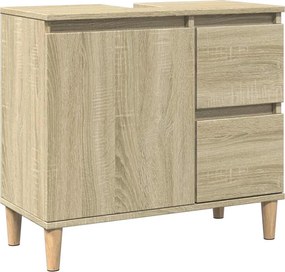vidaXL Ντουλάπι Μπάνιου Sonoma Δρυς 65x33x60 εκ. Επεξεργασμένο Ξύλο