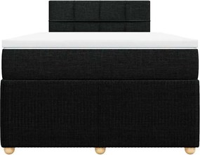 vidaXL Κρεβάτι Boxspring με Στρώμα Μαύρο 120x190 εκ. Υφασμάτινο