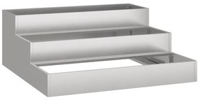 vidaXL Γλάστρα Κήπου 3-Τεμάχιο 90x90x35 εκ Ανοξείδωτος Χάλυβας