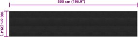 vidaXL Μάτ δαπέδου Μαύρο 1 x 5 m Λάστιχο