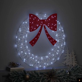 vidaXL Στεφάνι με 60 LED Ψυχρό λευκό 76 x 76 x 8,5 εκ Ακρυλικό
