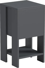 Κομοδίνο Reppo pakoworld ανθρακί 30x30x55εκ