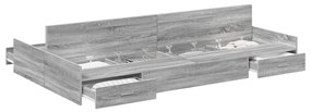 vidaXL Κρεβάτι με αποθηκευτικό χώρο Γκρι sonoma 120 x 200 cm