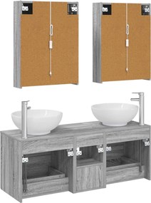 vidaXL Σετ Επίπλων Μπάνιου 5 pcs Γκρι Sonoma