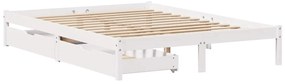 vidaXL Σκελετός Κρεβ. Χωρίς Στρώμα Λευκό 150x200 εκ Μασίφ Πεύκο