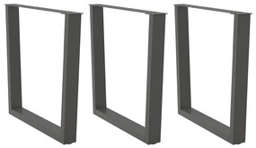 Πόδια Τραπεζαρίας Σχήματος V 3 τεμ. Ανθρακί 90x(72-73,3) εκ. Ατσάλι