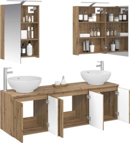 vidaXL Σετ Ντουλαπιών Μπάνιου 5 pcs Artisan Δρυς Επεξεργασμένο Ξύλο