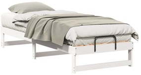 vidaXL Κρεβάτι με λαβές μεταφοράς Λευκό 80 x 200 cm Μασίφ ξύλο πεύκου