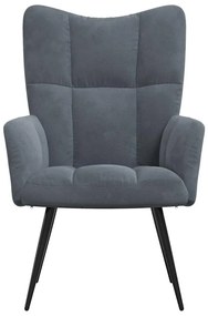 vidaXL Πολυθρόνα Relax Σκούρο Γκρι Βελούδινη
