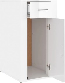 vidaXL Ντουλάπι Γραφείου Γυαλ. Λευκό 40x49x75 εκ. Επεξεργασμένο Ξύλο