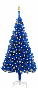 vidaXL Χριστουγεν. Δέντρο Προφωτισμένο Τεχνητό Μπάλες Μπλε 210εκ PVC