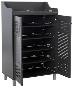 ΠΑΠΟΥΤΣΟΘΗΚΗ-ΝΤΟΥΛΑΠΙ KAILENA ΞΥΛΙΝΗ HM2230.10 ΓΚΡΙ 77x40x121,5 εκ.