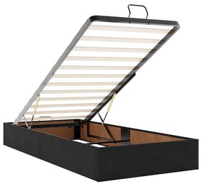 Οθωμανικό κρεβάτι με στρώματα &amp; LEDs Μαύρο 80x200cm Velvet 3314428