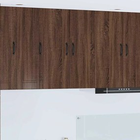 vidaXL Κρεμαστό ντουλάπι κουζίνας με ράφι Καφέ δρυς 30 x 31 x 80 εκ.