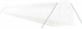vidaXL Θερμοκήπιο με Ατσάλινο Πλαίσιο Λευκό 48 μ² 24 x 2 x 2 μ.