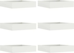 vidaXL Περίγραμμα γκαζόν 6 pcs Λευκό 60 x 60 x 13 εκ Ατσάλι
