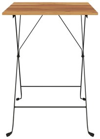 Τραπέζι Bistro Πτυσσόμ. 55x54x71 εκ. Μασίφ Ξύλο Teak &amp; Ατσάλι 319978