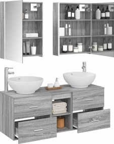 vidaXL Σετ Επίπλων Μπάνιου 5 pcs Γκρι Sonoma