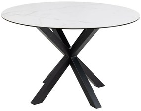 Τραπέζι Oakland 1008, Λευκό μάρμαρο, Μαύρο, 76cm, 46 kg, Γυαλί, Κεραμικός, Μέταλλο | Epipla1.gr