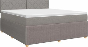 vidaXL Κρεβάτι box spring με στρώμα Taupe 140 x 190 cm Ύφασμα