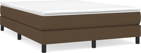 vidaXL Κρεβάτι Boxspring με Στρώμα Σκούρο Καφέ 140x200 εκ Υφασμάτινο