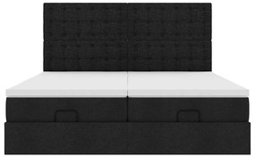 Οθωμανικό κρεβάτι με στρώματα Μαύρο 180x200cm Ύφασμα 3313736