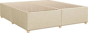 vidaXL Κρεβάτι Boxspring με Στρώμα Κρεμ 200x200 εκ. Υφασμάτινο